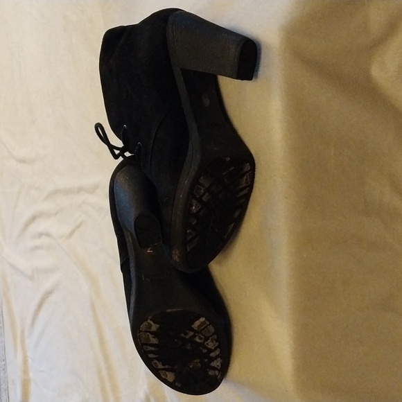 Women's Black Suede-Look Lace Up Ankle Boots, Size 7 - Picture 4 of 4